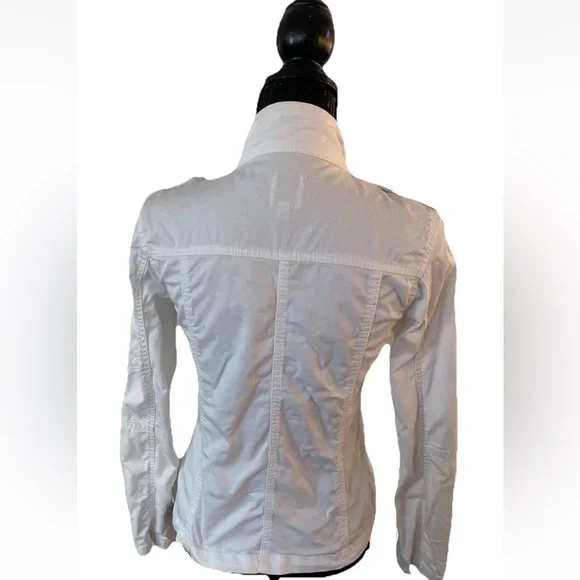 Kensie White Zip Up Utility Jacket Women’s Size Small - Picture 6 of 15